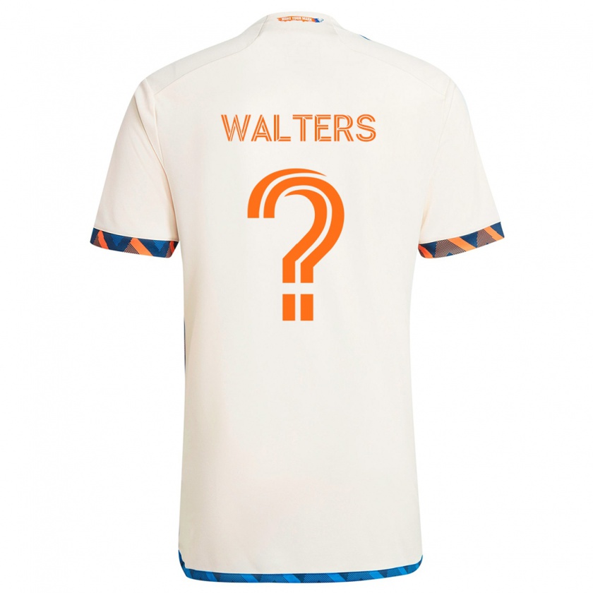 Kandiny Niño Camiseta Paul Walters #0 Blanco Naranja 2ª Equipación 2024/25 La Camisa Chile