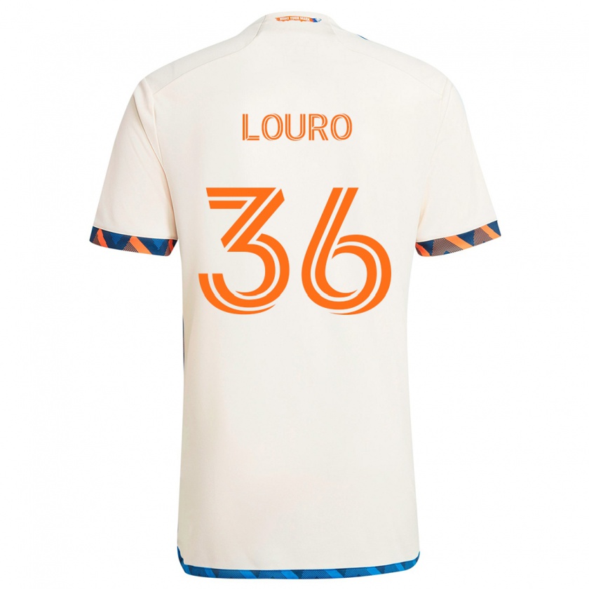 Kandiny Niño Camiseta Evan Louro #36 Blanco Naranja 2ª Equipación 2024/25 La Camisa Chile