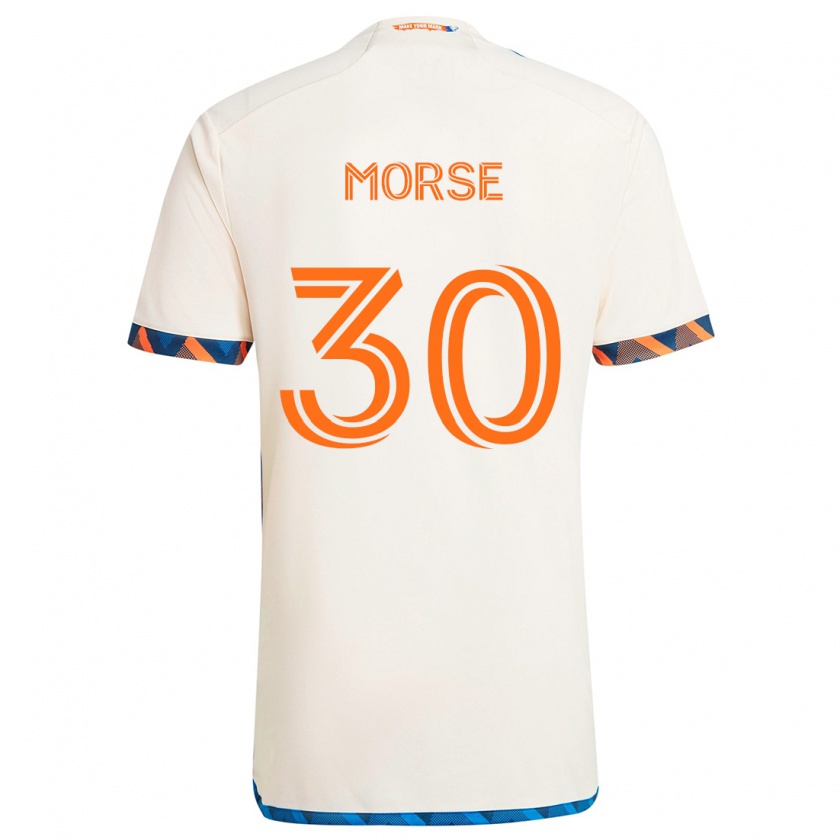 Kandiny Niño Camiseta Hunter Morse #30 Blanco Naranja 2ª Equipación 2024/25 La Camisa Chile