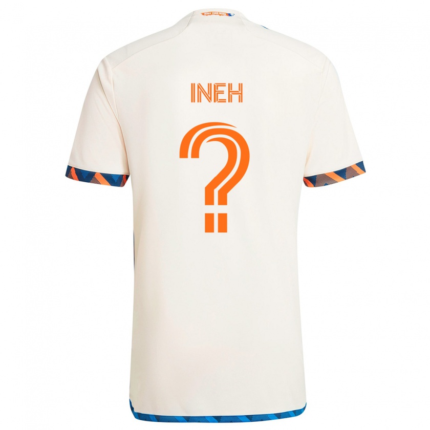 Kandiny Niño Camiseta Joel Ineh #0 Blanco Naranja 2ª Equipación 2024/25 La Camisa Chile