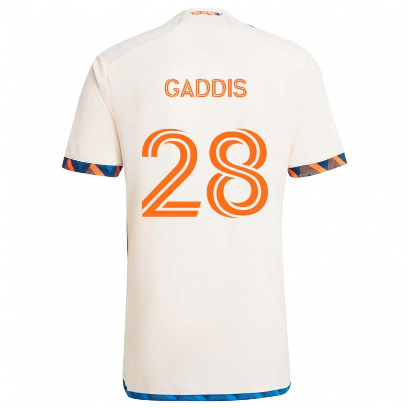 Kandiny Niño Camiseta Raymon Gaddis #28 Blanco Naranja 2ª Equipación 2024/25 La Camisa Chile