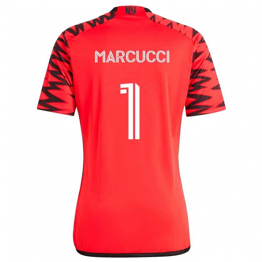 Kandiny Niño Camiseta Aj Marcucci #1 Rojo Negro Blanco 2ª Equipación 2024/25 La Camisa Chile