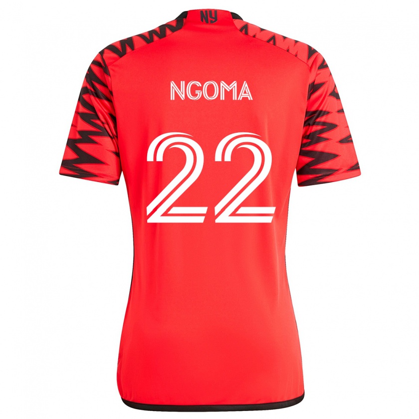 Kandiny Niño Camiseta Serge Ngoma #22 Rojo Negro Blanco 2ª Equipación 2024/25 La Camisa Chile