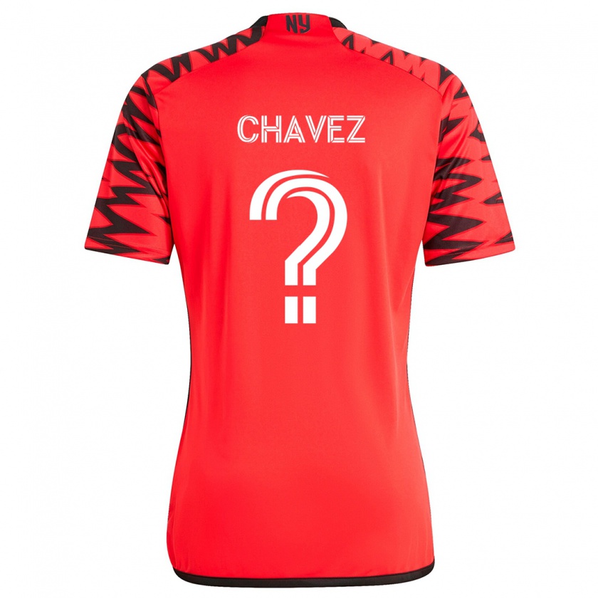 Kandiny Niño Camiseta Sebasthian Chavez #0 Rojo Negro Blanco 2ª Equipación 2024/25 La Camisa Chile