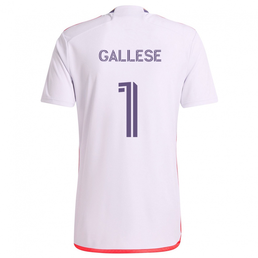 Kandiny Niño Camiseta Pedro Gallese #1 Blanco Rojo Púrpura 2ª Equipación 2024/25 La Camisa Chile