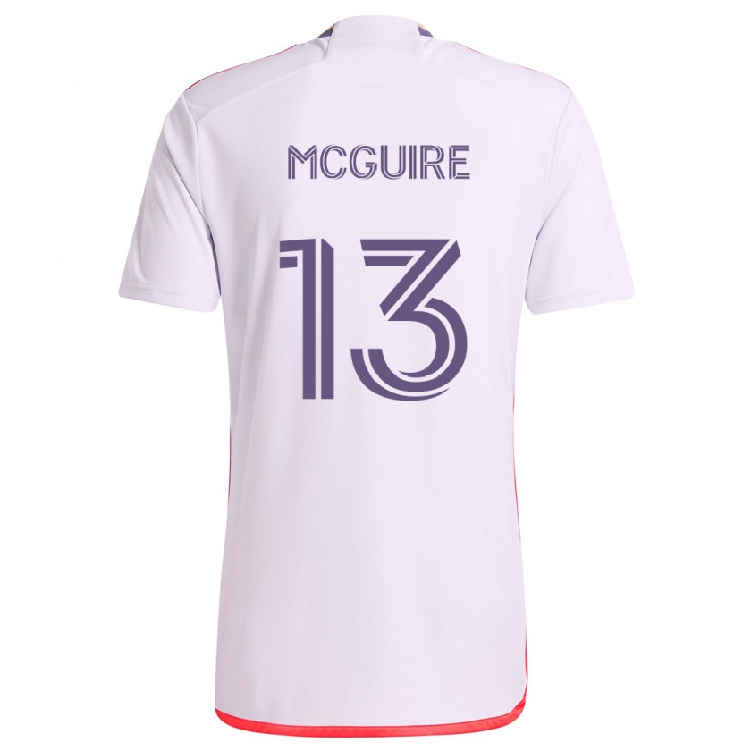 Kandiny Niño Camiseta Duncan Mcguire #13 Blanco Rojo Púrpura 2ª Equipación 2024/25 La Camisa Chile