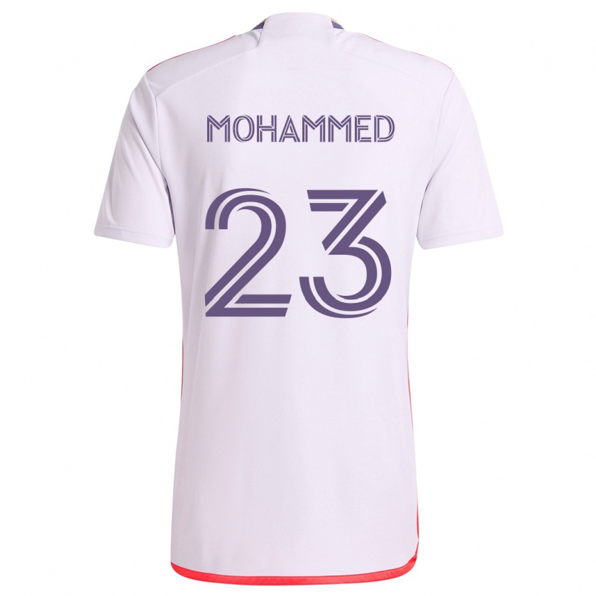 Kandiny Niño Camiseta Shak Mohammed #23 Blanco Rojo Púrpura 2ª Equipación 2024/25 La Camisa Chile