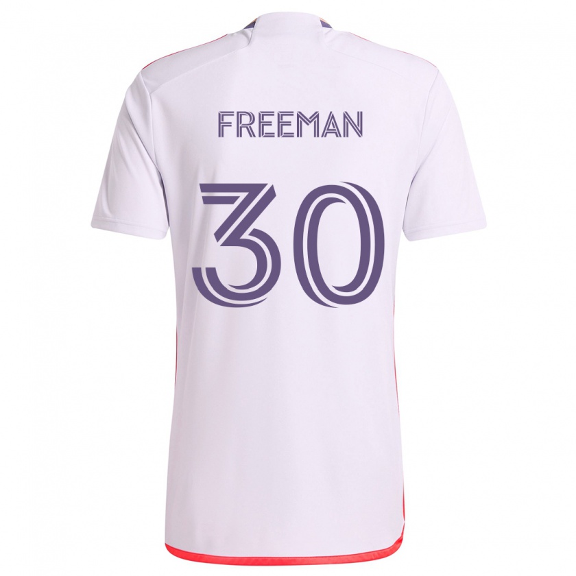 Kandiny Niño Camiseta Alex Freeman #30 Blanco Rojo Púrpura 2ª Equipación 2024/25 La Camisa Chile