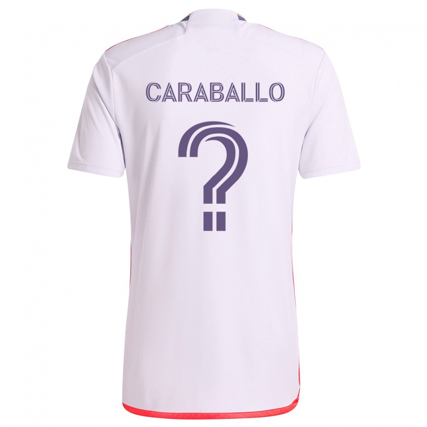 Kandiny Niño Camiseta Gustavo Caraballo #0 Blanco Rojo Púrpura 2ª Equipación 2024/25 La Camisa Chile