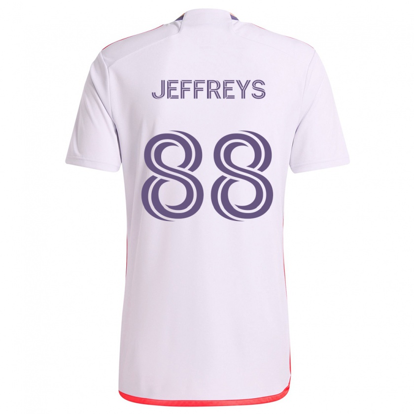 Kandiny Niño Camiseta Tj Jeffreys #88 Blanco Rojo Púrpura 2ª Equipación 2024/25 La Camisa Chile