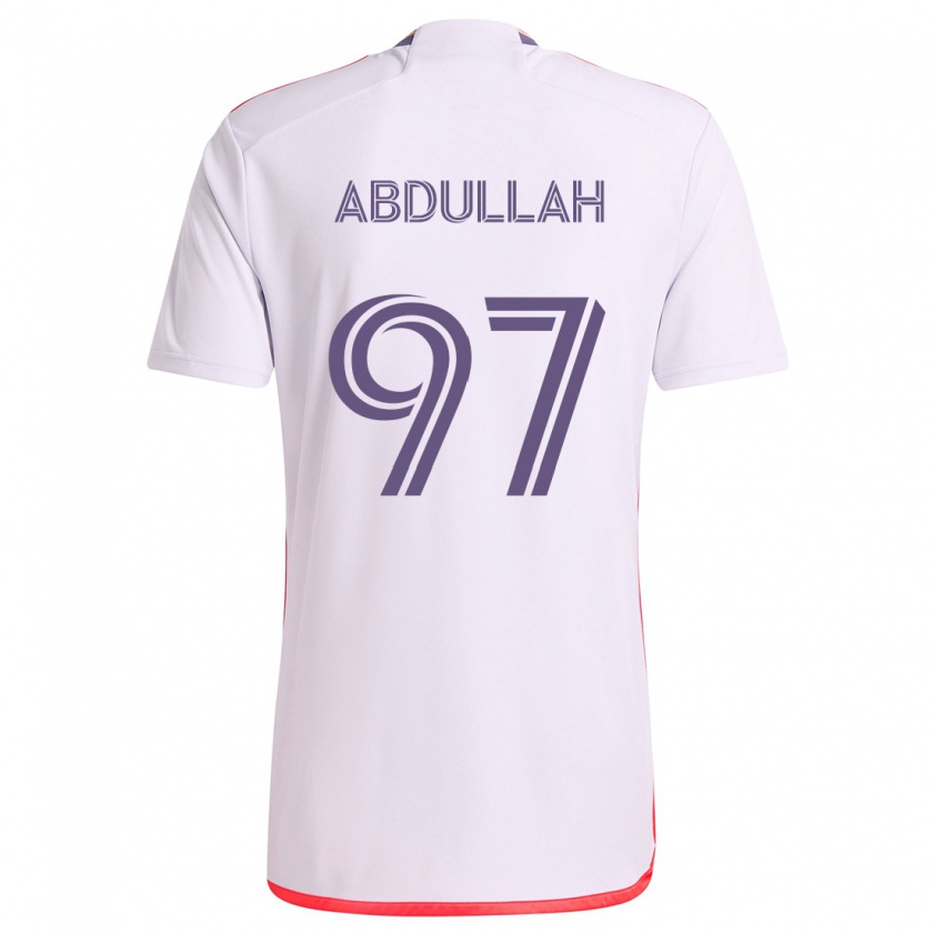 Kandiny Niño Camiseta Majed Abdullah #97 Blanco Rojo Púrpura 2ª Equipación 2024/25 La Camisa Chile