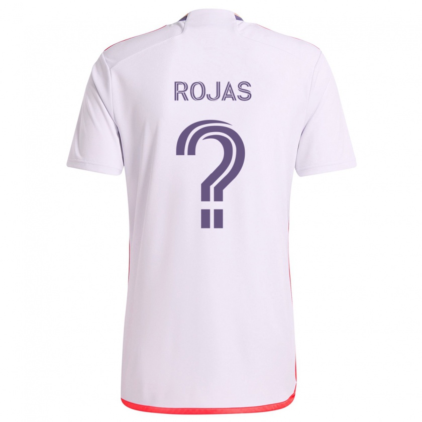 Kandiny Niño Camiseta Juan Rojas #0 Blanco Rojo Púrpura 2ª Equipación 2024/25 La Camisa Chile