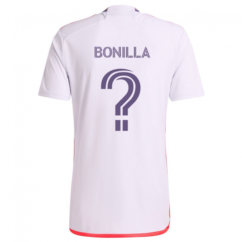 Kandiny Niño Camiseta Jarell Bonilla #0 Blanco Rojo Púrpura 2ª Equipación 2024/25 La Camisa Chile