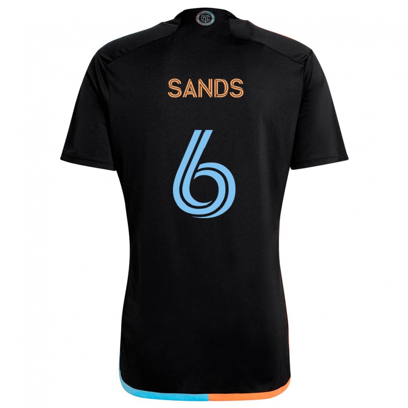 Kandiny Niño Camiseta James Sands #6 Negro Naranja Azul 2ª Equipación 2024/25 La Camisa Chile