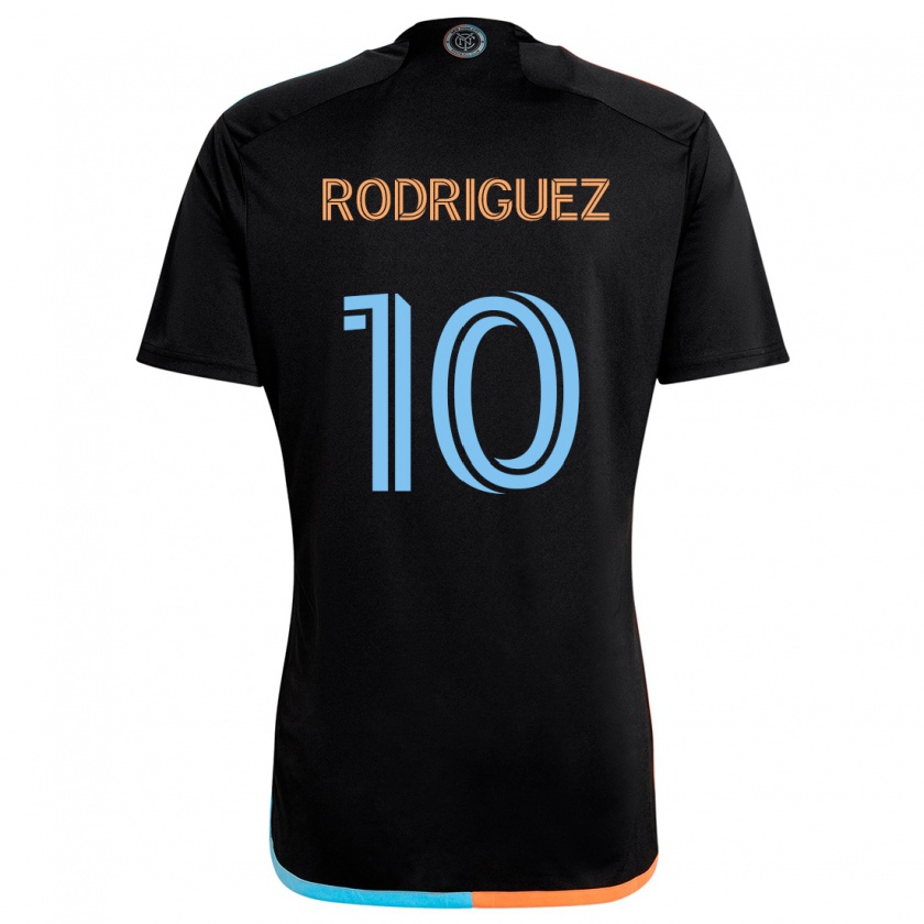 Kandiny Niño Camiseta Santiago Rodríguez #10 Negro Naranja Azul 2ª Equipación 2024/25 La Camisa Chile