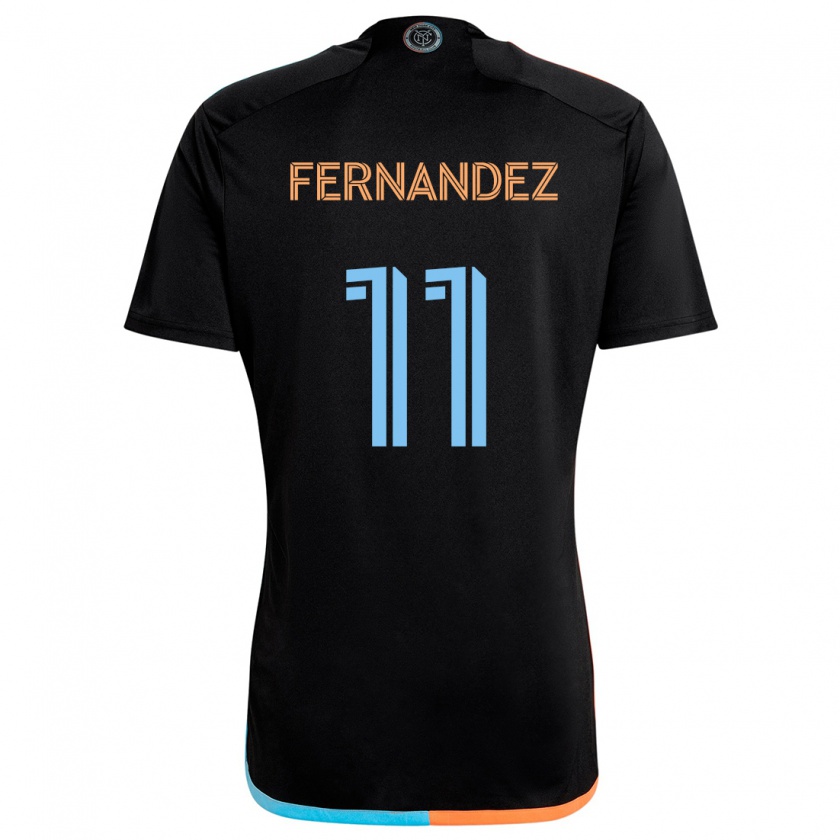 Kandiny Niño Camiseta Julián Fernández #11 Negro Naranja Azul 2ª Equipación 2024/25 La Camisa Chile