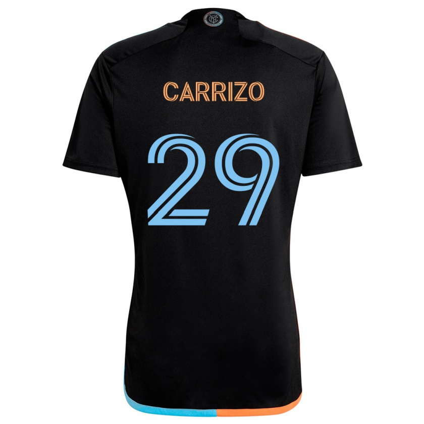 Kandiny Niño Camiseta Máximo Carrizo #29 Negro Naranja Azul 2ª Equipación 2024/25 La Camisa Chile