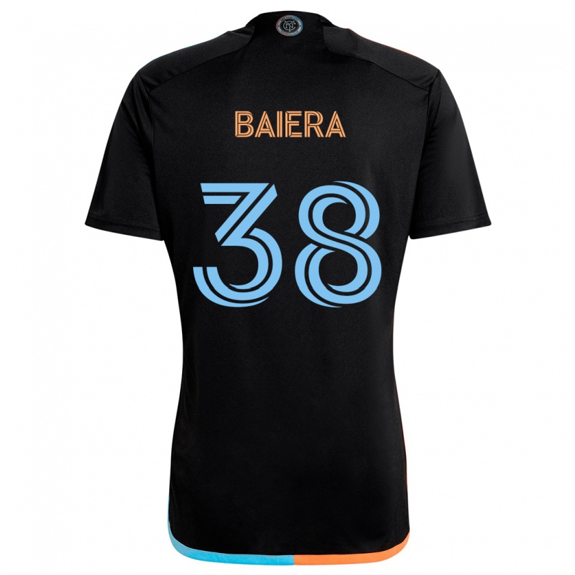 Kandiny Niño Camiseta Drew Baiera #38 Negro Naranja Azul 2ª Equipación 2024/25 La Camisa Chile