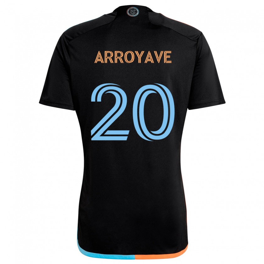 Kandiny Niño Camiseta Jacob Arroyave #20 Negro Naranja Azul 2ª Equipación 2024/25 La Camisa Chile