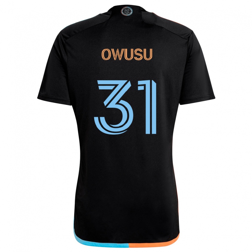 Kandiny Niño Camiseta Samuel Owusu #31 Negro Naranja Azul 2ª Equipación 2024/25 La Camisa Chile