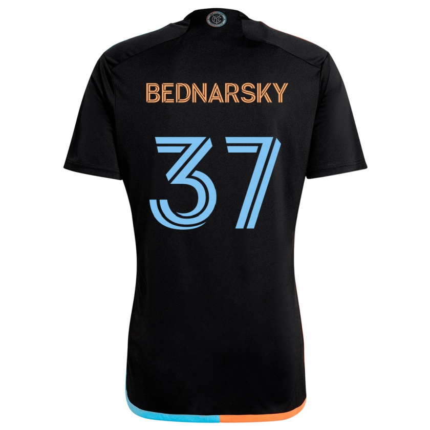 Kandiny Niño Camiseta Stevo Bednarsky #37 Negro Naranja Azul 2ª Equipación 2024/25 La Camisa Chile