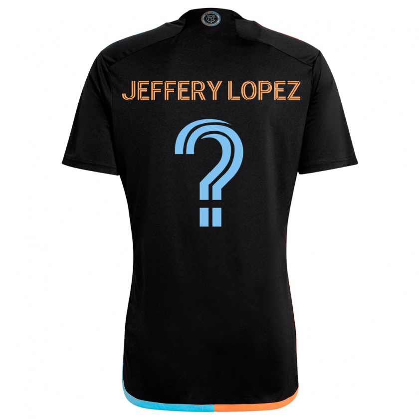 Kandiny Niño Camiseta Jeffery López #0 Negro Naranja Azul 2ª Equipación 2024/25 La Camisa Chile