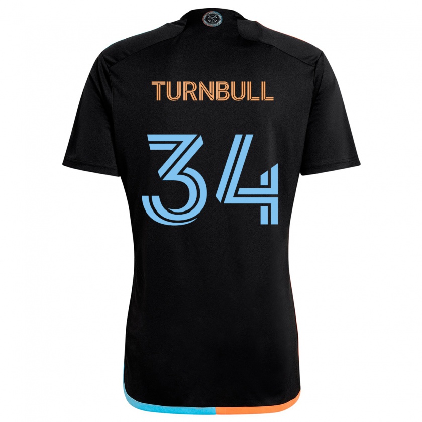 Kandiny Niño Camiseta Stephen Turnbull #34 Negro Naranja Azul 2ª Equipación 2024/25 La Camisa Chile