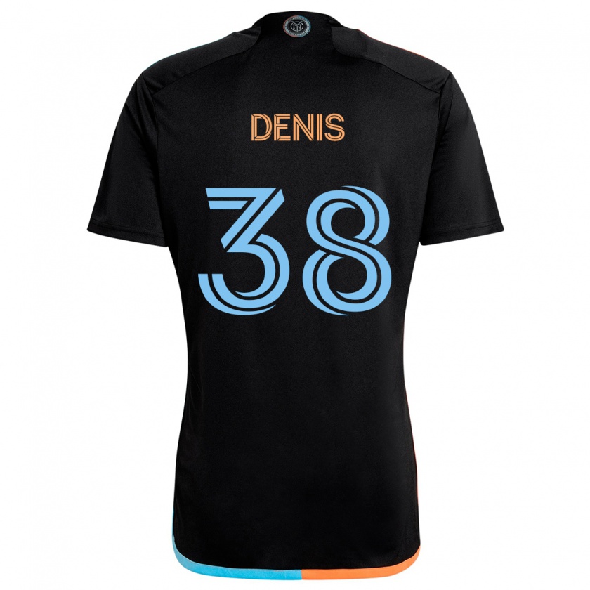 Kandiny Niño Camiseta John Denis #38 Negro Naranja Azul 2ª Equipación 2024/25 La Camisa Chile