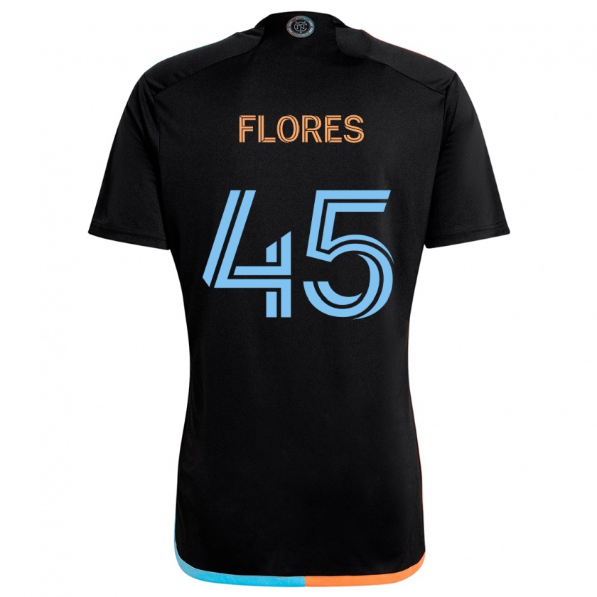 Kandiny Niño Camiseta Brian Flores #45 Negro Naranja Azul 2ª Equipación 2024/25 La Camisa Chile