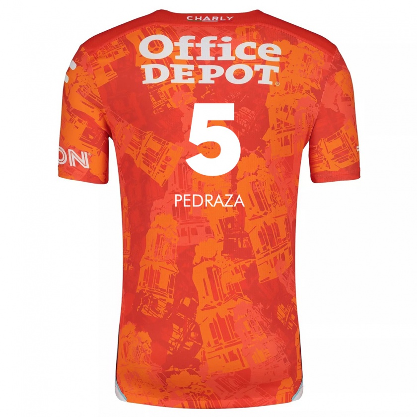 Kandiny Niño Camiseta Pedro Pedraza #5 Naranja Blanco 2ª Equipación 2024/25 La Camisa Chile