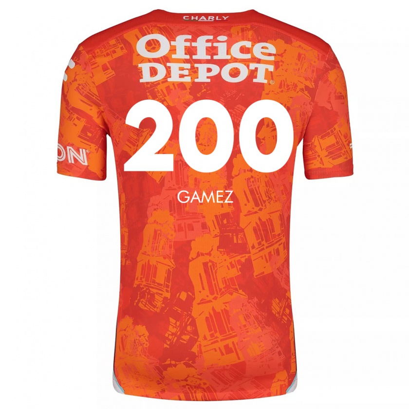 Kandiny Niño Camiseta Sergio Gámez #200 Naranja Blanco 2ª Equipación 2024/25 La Camisa Chile