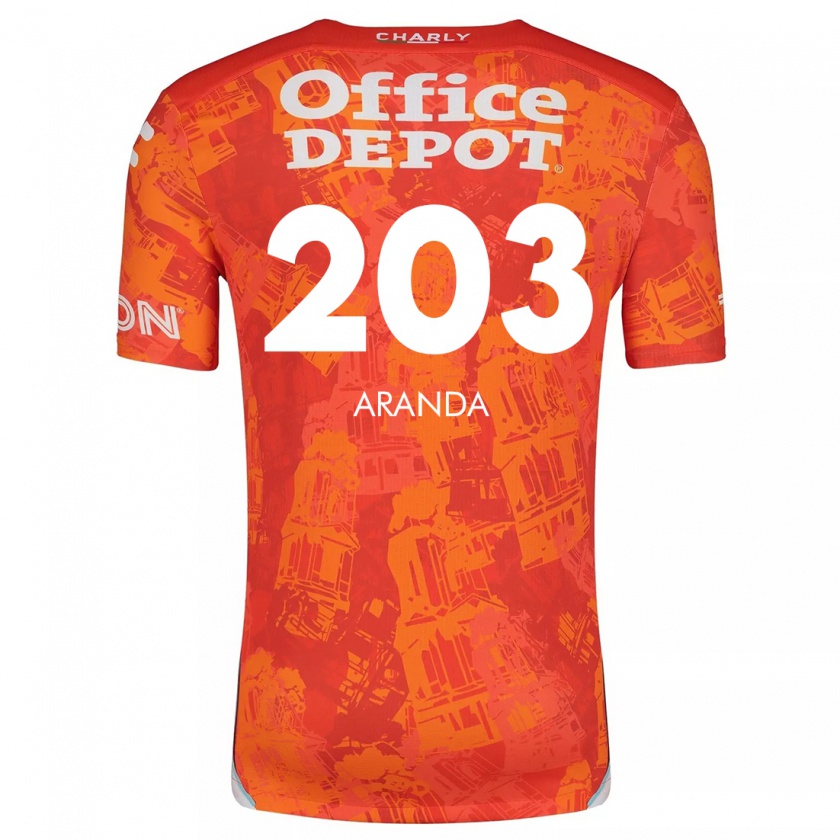 Kandiny Niño Camiseta Juan Aranda #203 Naranja Blanco 2ª Equipación 2024/25 La Camisa Chile