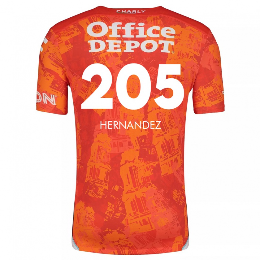 Kandiny Niño Camiseta Sergio Hernández #205 Naranja Blanco 2ª Equipación 2024/25 La Camisa Chile