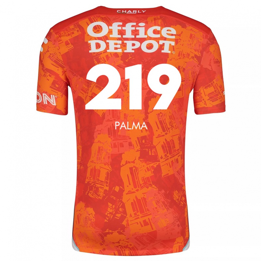 Kandiny Niño Camiseta Pablo Palma #219 Naranja Blanco 2ª Equipación 2024/25 La Camisa Chile