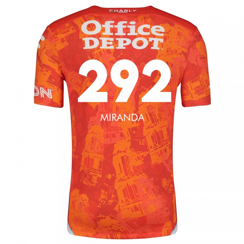 Kandiny Niño Camiseta Herbey Miranda #292 Naranja Blanco 2ª Equipación 2024/25 La Camisa Chile