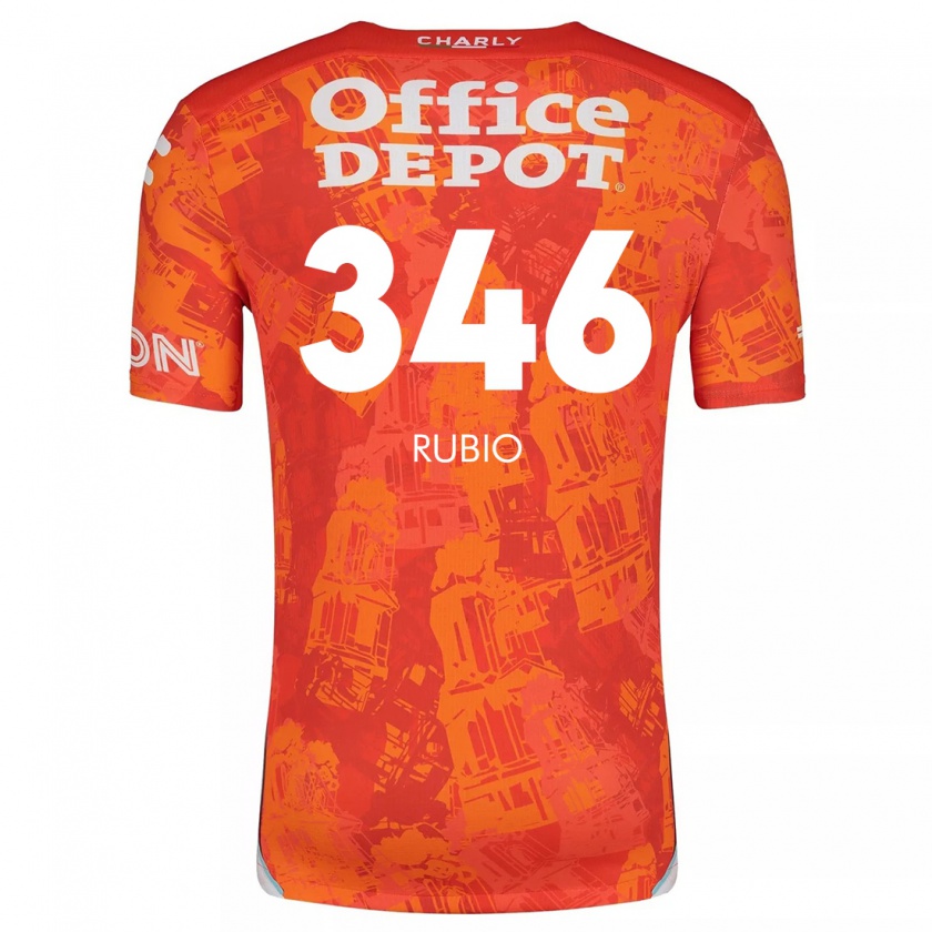 Kandiny Niño Camiseta Mateo Rubio #346 Naranja Blanco 2ª Equipación 2024/25 La Camisa Chile