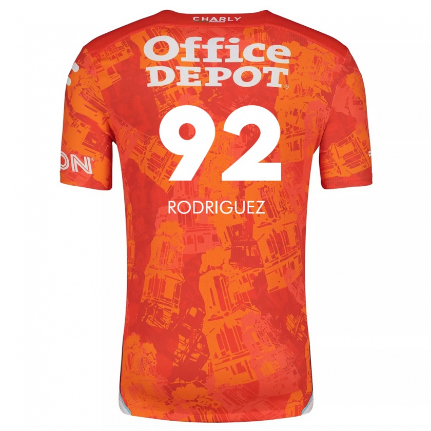 Kandiny Niño Camiseta Sergio Rodríguez #92 Naranja Blanco 2ª Equipación 2024/25 La Camisa Chile