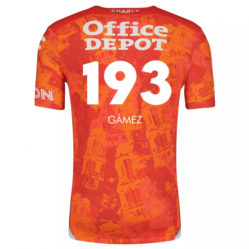 Kandiny Niño Camiseta Juan Gámez #193 Naranja Blanco 2ª Equipación 2024/25 La Camisa Chile