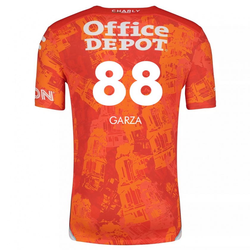 Kandiny Niño Camiseta Adrián Garza #88 Naranja Blanco 2ª Equipación 2024/25 La Camisa Chile