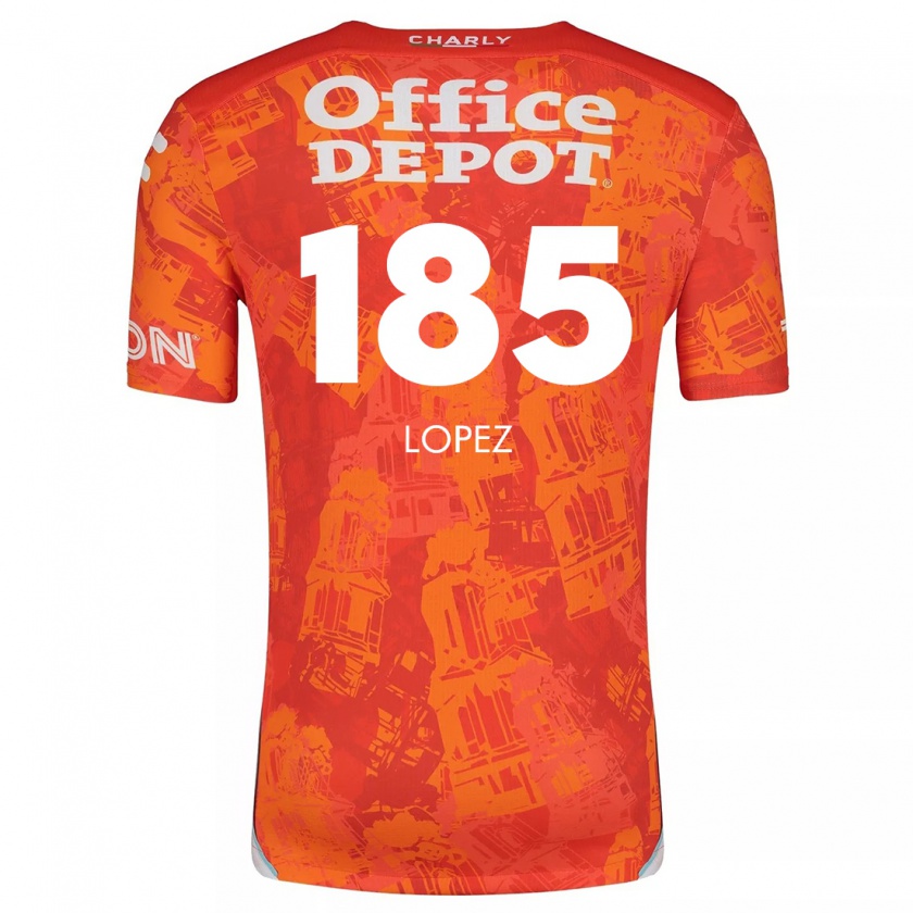 Kandiny Niño Camiseta René López #185 Naranja Blanco 2ª Equipación 2024/25 La Camisa Chile