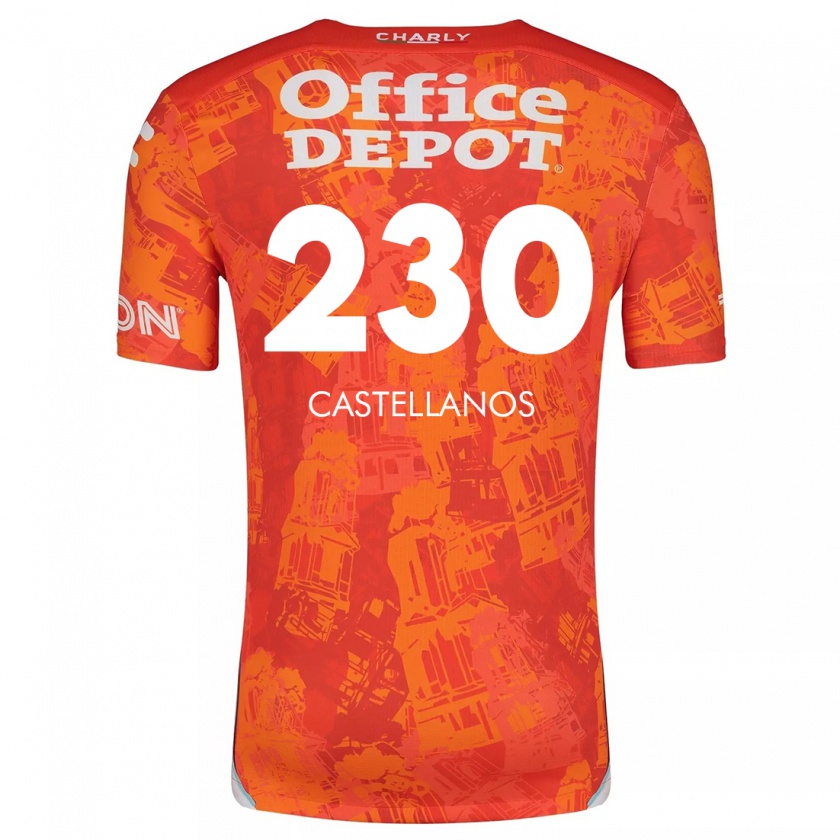 Kandiny Niño Camiseta Edson Castellanos #230 Naranja Blanco 2ª Equipación 2024/25 La Camisa Chile