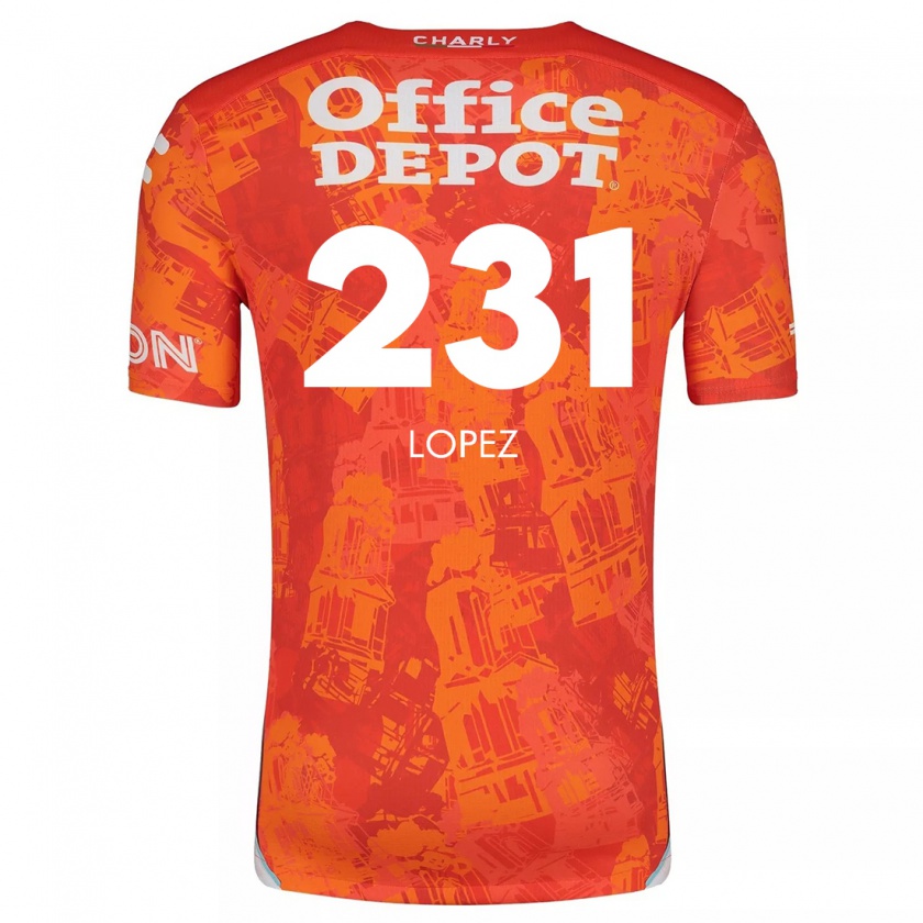 Kandiny Niño Camiseta Víctor López #231 Naranja Blanco 2ª Equipación 2024/25 La Camisa Chile