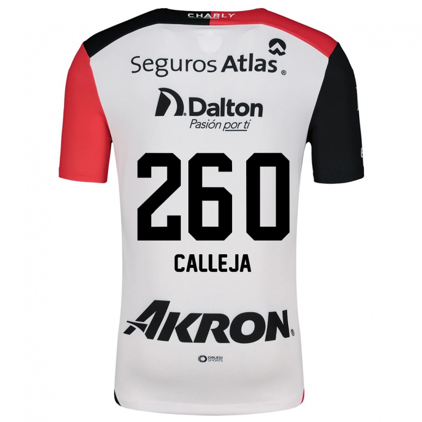 Kandiny Niño Camiseta Diego Calleja #260 Blanco Rojo Negro 2ª Equipación 2024/25 La Camisa Chile