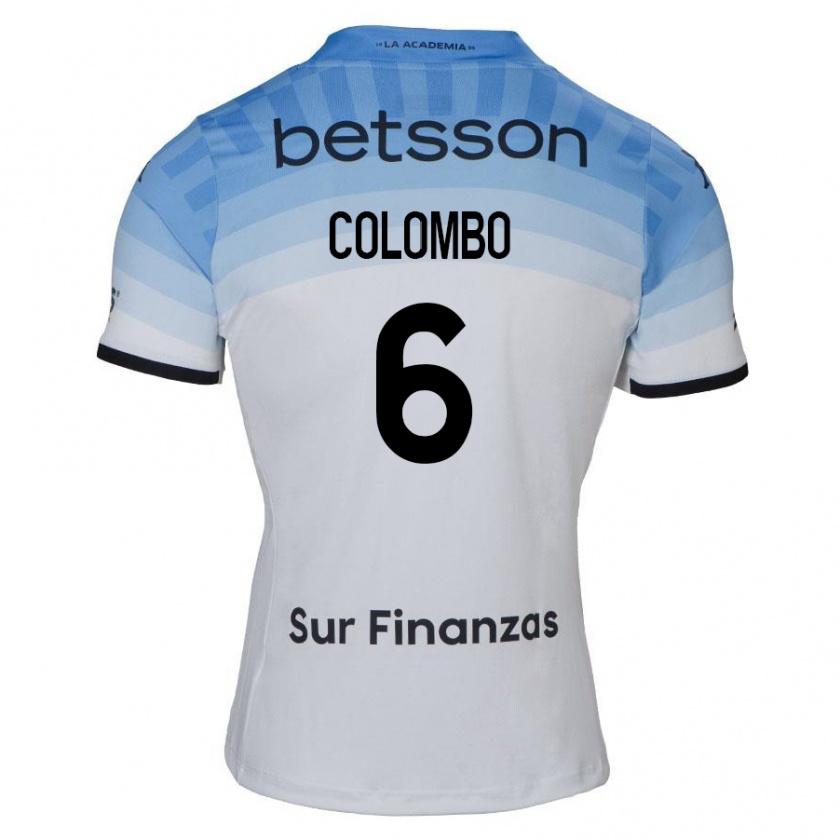 Kandiny Niño Camiseta Nazareno Colombo #6 Blanco Azul Negro 2ª Equipación 2024/25 La Camisa Chile