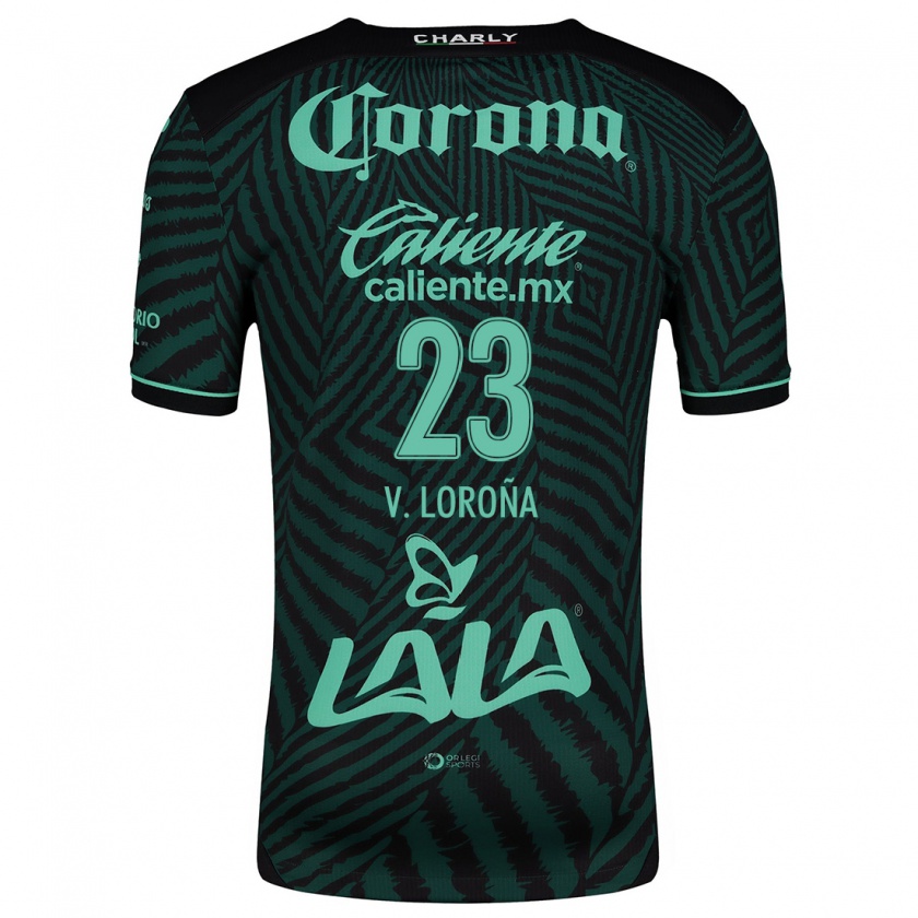 Kandiny Niño Camiseta Vladímir Loroña #23 Verde Negro 2ª Equipación 2024/25 La Camisa Chile