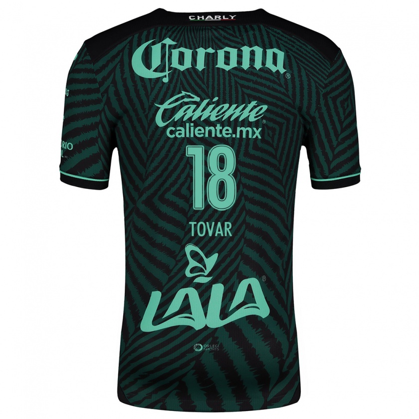 Kandiny Niño Camiseta Arlett Tovar #18 Verde Negro 2ª Equipación 2024/25 La Camisa Chile