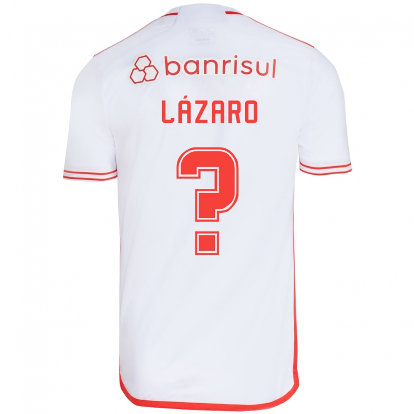 Kandiny Niño Camiseta Lázaro #0 Blanco Rojo 2ª Equipación 2024/25 La Camisa Chile