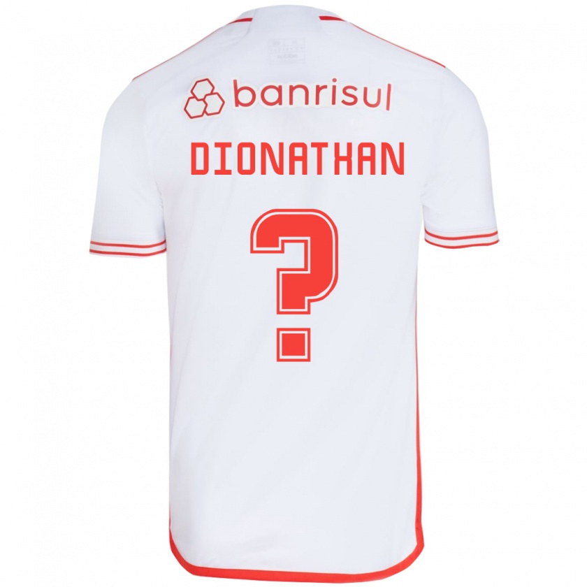 Kandiny Niño Camiseta Dionathan #0 Blanco Rojo 2ª Equipación 2024/25 La Camisa Chile