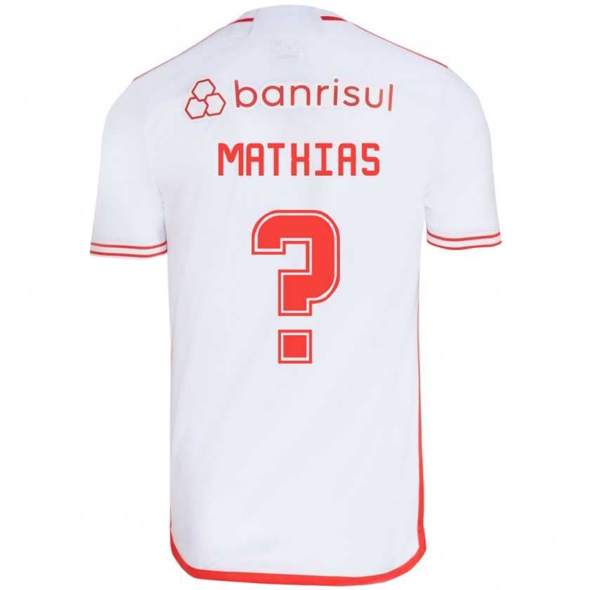 Kandiny Niño Camiseta Ricardo Mathias #0 Blanco Rojo 2ª Equipación 2024/25 La Camisa Chile