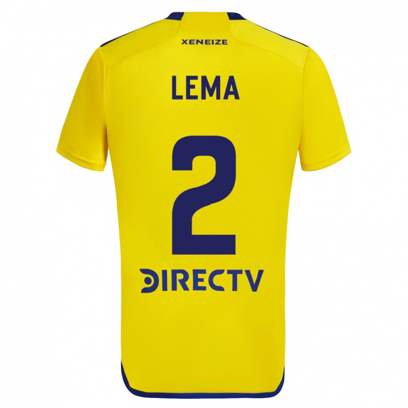 Kandiny Niño Camiseta Cristian Lema #2 Amarillo Azul 2ª Equipación 2024/25 La Camisa Chile